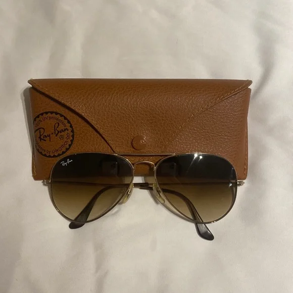 Ray-Ban | Accessories | Brown Tan Rayban Aviator Sunglasses  display picture 1